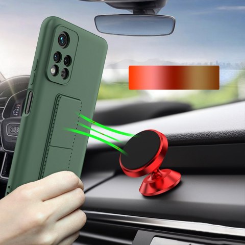 Wozinsky Kickstand Case elastyczne silikonowe etui z podstawką Xiaomi Redmi 10 czarny