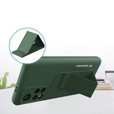 Wozinsky Kickstand Case elastyczne silikonowe etui z podstawką Xiaomi Redmi 10 granatowy