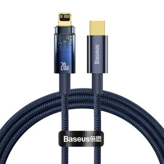 Baseus Explorer Series kabel przewód USB Typ C - Lightning 20W 1m niebieski (CATS000003)