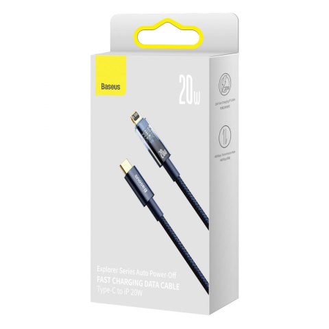 Baseus Explorer Series kabel przewód USB Typ C - Lightning 20W 1m niebieski (CATS000003)
