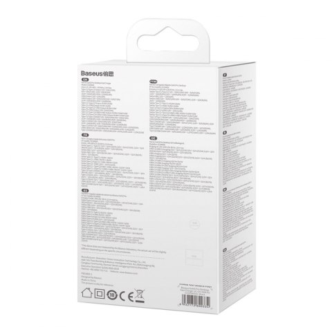 Baseus GaN3 Pro szybka ładowarka sieciowa GaN 2 x USB Typ C / 2 x USB 65W PD, QC4.0+, AFC + kabel USB Typ C - USB Typ C 1m czarn