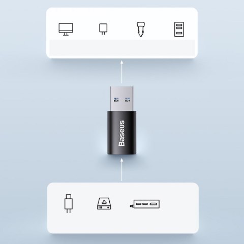 Baseus Ingenuity Series Mini przejściówka adapter USB 3.1 OTG do USB Typ C czarny (ZJJQ000101)