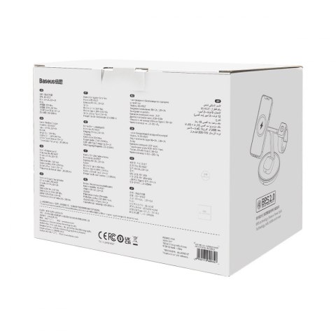 Baseus Swan ładowarka indukcyjna (kompatybilna z MagSafe) stojak do iPhone, Apple Watch, AirPods + kabel USB-C 1m czarny (WXTE00