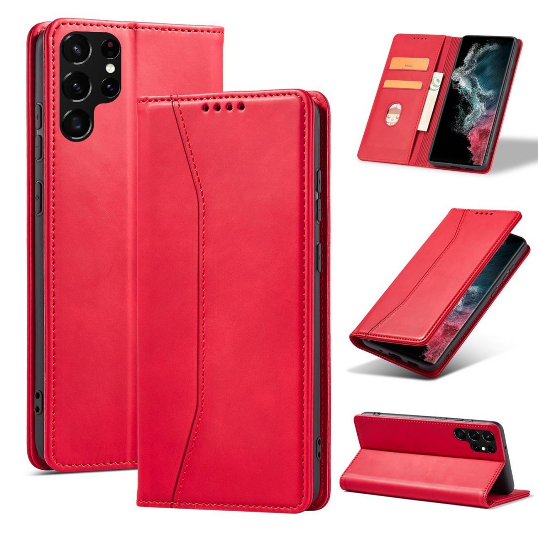 Etui Fancy Braders Case do Samsung Galaxy S22 Ultra czerwony