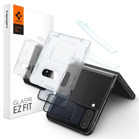 SZKŁO HARTOWANE SPIGEN GLASS FC "EZ FIT" + HINGE FILM 2-PACK GALAXY Z FLIP 4 BLACK