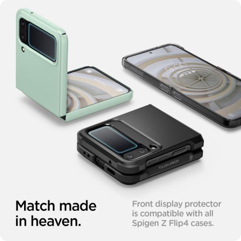 SZKŁO HARTOWANE SPIGEN GLASS FC "EZ FIT" + HINGE FILM 2-PACK GALAXY Z FLIP 4 BLACK