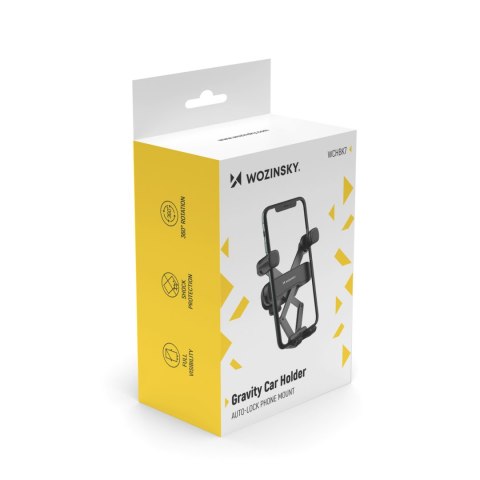Wozinsky uchwyt grawitacyjny na telefon na kratkę w samochodzie czarny (WCHBK7)
