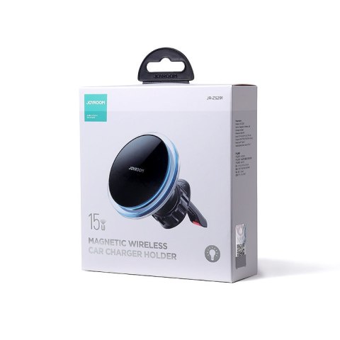 Joyroom samochodowy uchwyt magnetyczny bezprzewodowa indukcyjna ładowarka Qi 15W (kompatybilna z MagSafe do iPhone) na kratkę na
