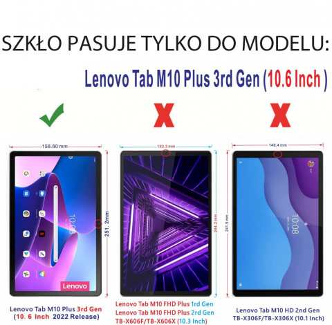 Szkło Hartowane do Lenovo Tab M10 Plus 10.6 3rd Gen