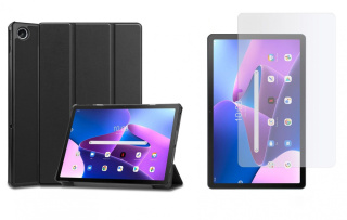 Etui Smartcase + Szkło Hartowane do Lenovo Tab M10 Plus 10.6 3rd Gen Black