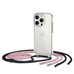 Etui Flexair Chain do iPhone 14 Pro Max Black & Pink