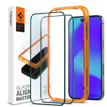 2x Szkło Hartowane Spigen Alm Glass Fc do iPhone 14 Pro Max Black