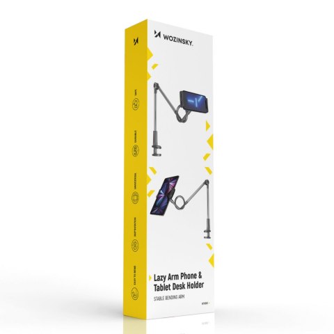 Wozinsky długi elastyczny uchwyt na telefon i tablet czarny (WTHBK5)