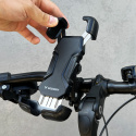 Mocny uchwyt na telefon na kierownicę roweru, motocykla, hulajnogi – czarny (WBHBK6)