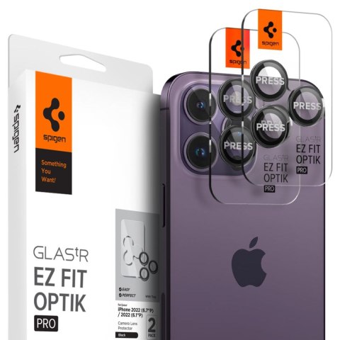 OSŁONA APARATU SPIGEN OPTIK.TR "EZ FIT" CAMERA PROTECTOR 2-PACK IPHONE 14 PRO / 14 PRO MAX BLACK