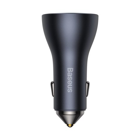 Baseus Golden Contactor Pro ładowarka samochodowa USB-A + 2x USB-C 65W ciemnoszary (CGJP010013)