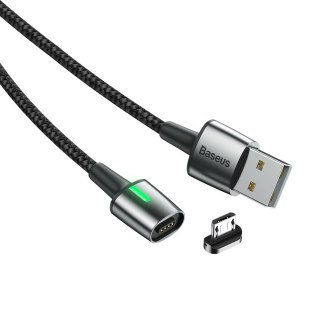 Magnetyczny kabel USB / micro USB 1m 2.4A Baseus Zinc czarny