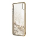 Etui Guess do iPhone Xs Max złoty /gold hard case 4G Peony Liquid Glitter