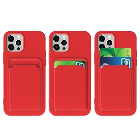 Card Case silikonowe etui portfel z kieszonką na kartę dokumenty do Samsung Galaxy S22+ (S22 Plus) biały