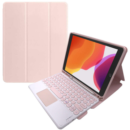 Etui z Klawiaturą Bluetooth Magnetyczne do Apple iPad 10.2 2019/2020/2021 7 / 8 / 9 Różowy