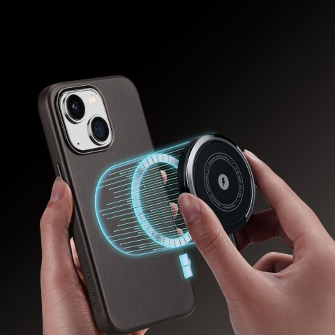 Dux Ducis Naples etui do iPhone 14 Plus skórzany pokrowiec (kompatybilny z MagSafe) ciemnobrązowy