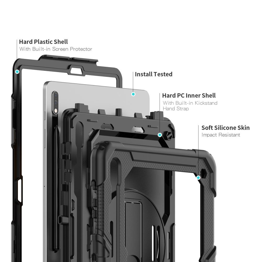 Etui Solid360 do Galaxy Tab S7 Plus / S8 Plus / S7 FE 12.4 Black
