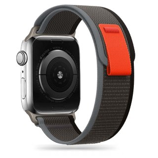 Pasek Nylon do Apple Watch 4 / 5 / 6 / 7 / 8 / SE / Ultra (42 / 44 / 45 / 49 mm) Black/Orange