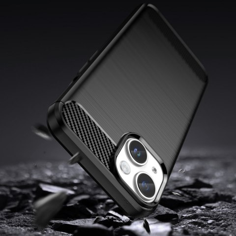 Carbon Case etui iPhone 14 Plus elastyczny żelowy pokrowiec na tył plecki czarny