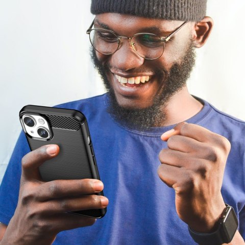 Carbon Case etui iPhone 14 Plus elastyczny żelowy pokrowiec na tył plecki czarny