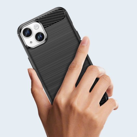 Carbon Case etui iPhone 14 Plus elastyczny żelowy pokrowiec na tył plecki niebieski