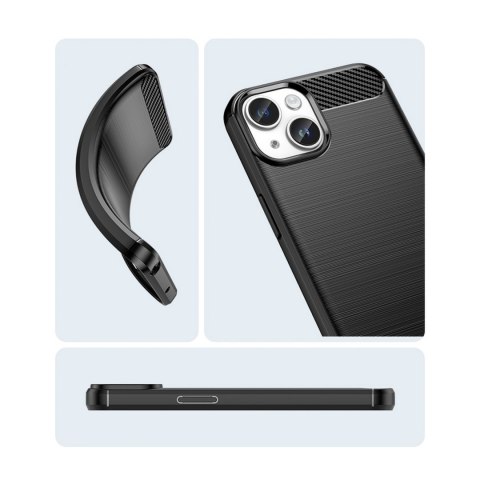 Carbon Case etui iPhone 14 Plus elastyczny żelowy pokrowiec na tył plecki niebieski