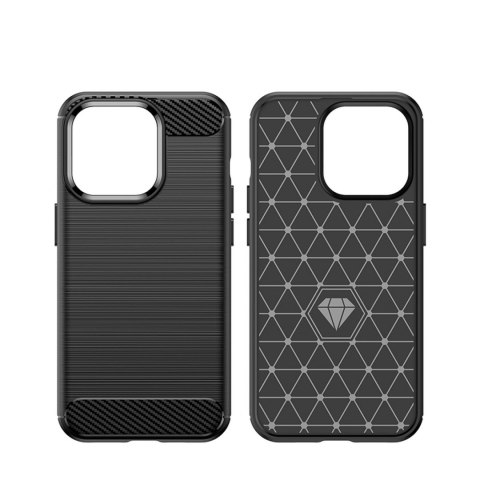 Carbon Case etui iPhone 14 Pro Max elastyczny żelowy pokrowiec na tył plecki czarny