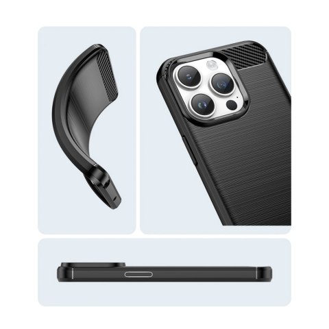 Carbon Case etui iPhone 14 Pro elastyczny żelowy pokrowiec na tył plecki czarny
