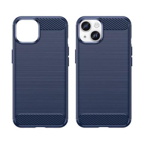 Carbon Case etui iPhone 14 elastyczny żelowy pokrowiec na tył plecki niebieski