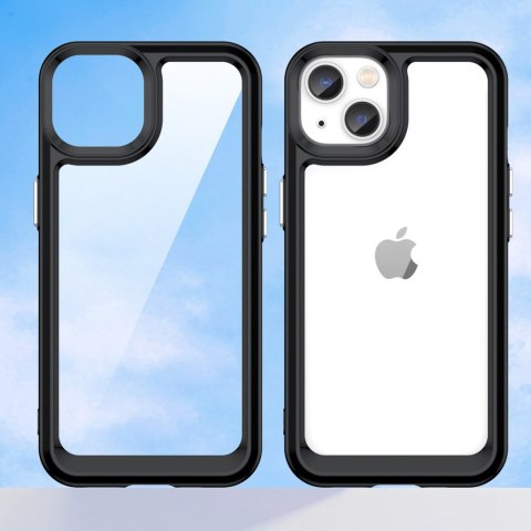 Etui Outer Braders sztywny pokrowiec z żelową ramką do iPhone 14 Plus czarny