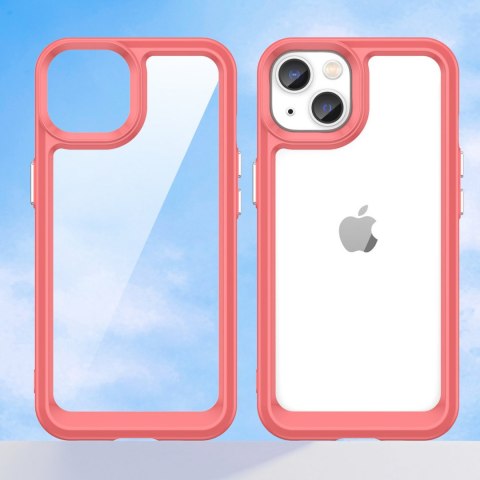 Etui Outer Braders sztywny pokrowiec z żelową ramką do iPhone 14 Plus czerwony