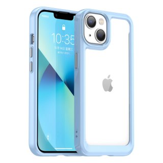 Etui Outer Braders sztywny pokrowiec z żelową ramką do iPhone 14 Plus niebieski