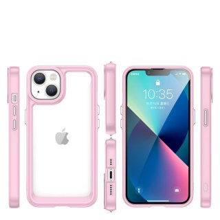 Etui Outer Braders z żelową ramką do iPhone 14 Plus różowy