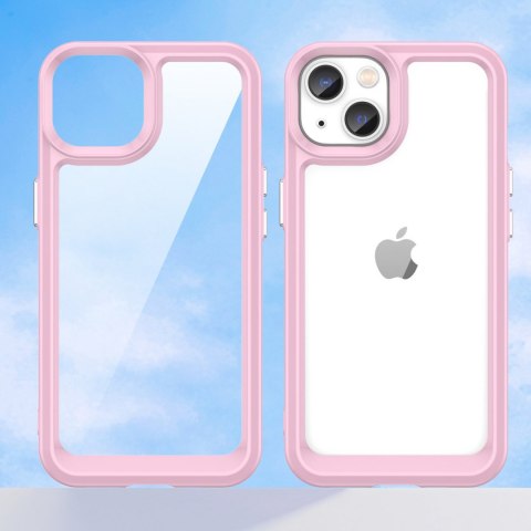 Etui Outer Braders z żelową ramką do iPhone 14 Plus różowy