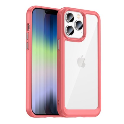 Etui Outer Braders z żelową ramką do iPhone 14 Pro Max czerwony