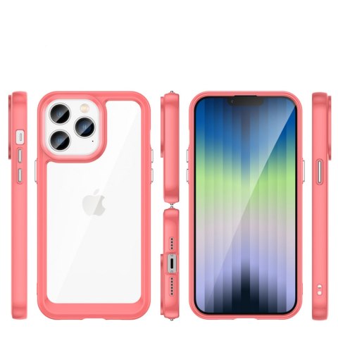 Etui Outer Braders z żelową ramką do iPhone 14 Pro Max czerwony