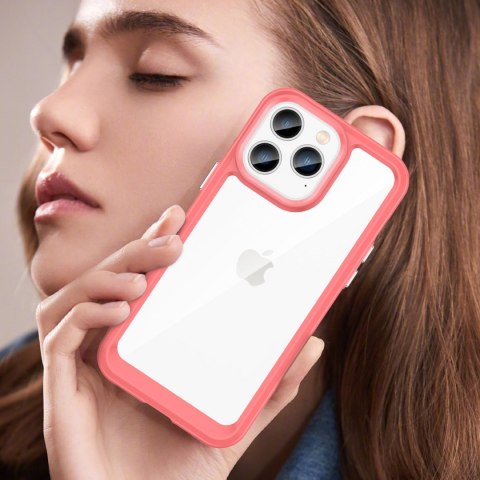 Etui Outer Braders z żelową ramką do iPhone 14 Pro Max czerwony