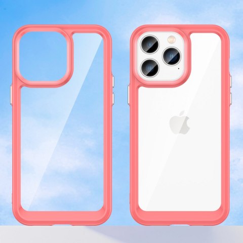 Etui Outer Braders z żelową ramką do iPhone 14 Pro Max czerwony