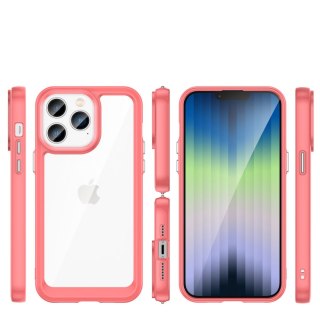 Etui Outer Braders z żelową ramką do iPhone 14 Pro czerwony