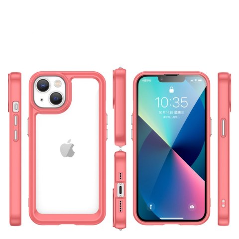 Etui Outer Braders z żelową ramką do iPhone 14 czerwony