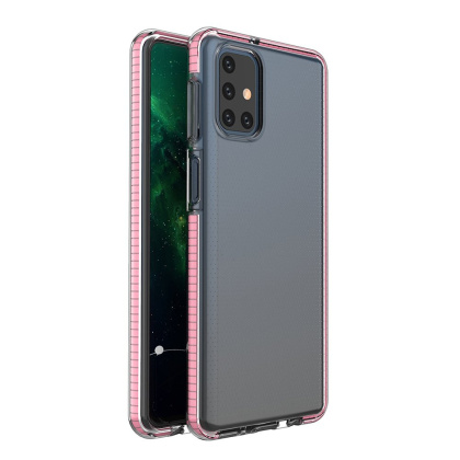 Etui Spring Case Żelowe z Ramką do Samsung Galaxy M31s jasnoróżowy