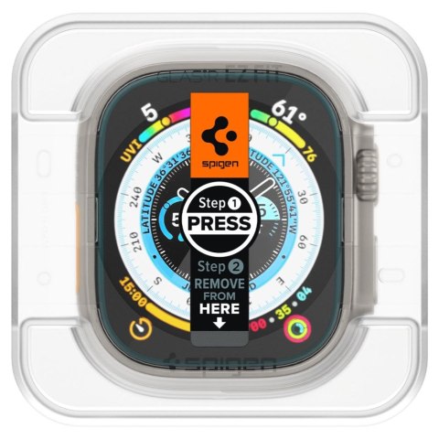 SZKŁO HARTOWANE SPIGEN GLAS.TR "EZ FIT" 2-PACK APPLE WATCH ULTRA (49 MM) CLEAR