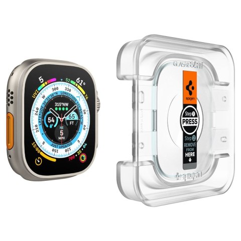 SZKŁO HARTOWANE SPIGEN GLAS.TR "EZ FIT" 2-PACK APPLE WATCH ULTRA (49 MM) CLEAR