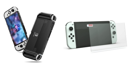 Etui Tpucarbon Black + Szkło Hartowane do Nintendo Switch Oled