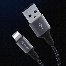 ORYGINALNY Kabel USB - USB Typ C 3A 1m do ładowania telefonu / przesyłu danych czarny